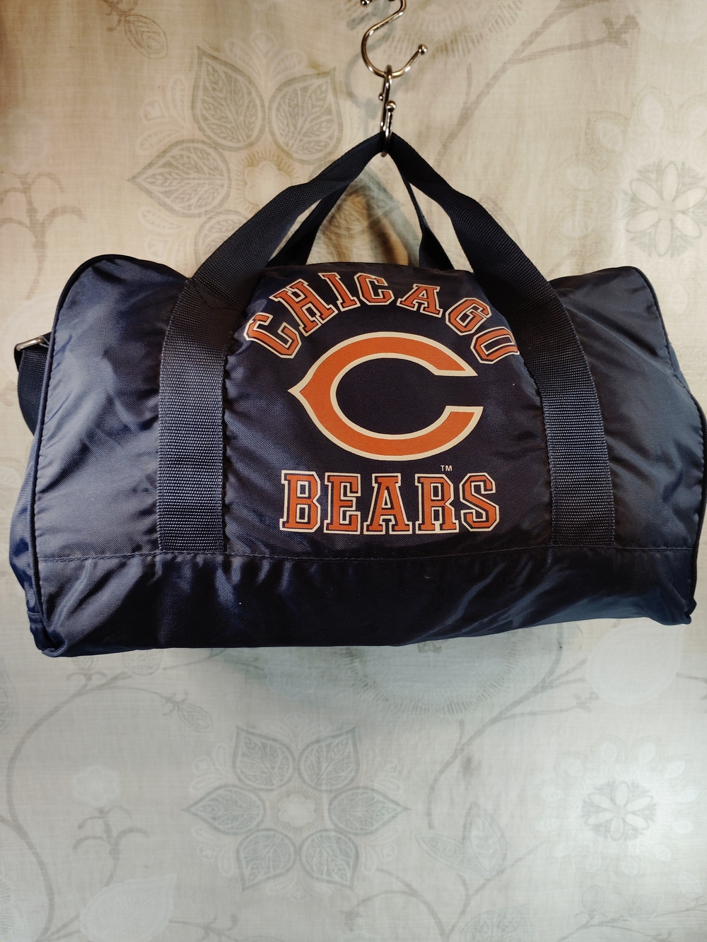 NFL Chicago Bears Navy and Orange Duffel Bag
